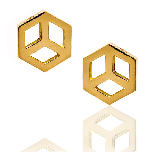 Hex Charm Stud Earring - ReRe Corcoran Jewelry