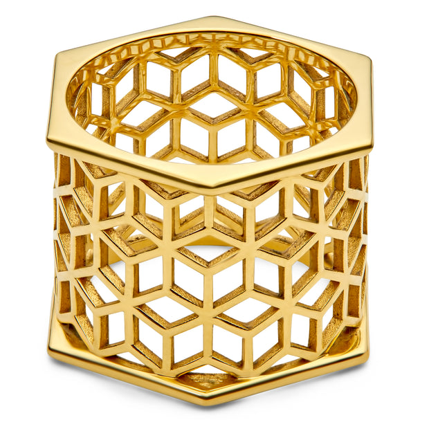 Hex Wide Band Ring - ReRe Corcoran Jewelry