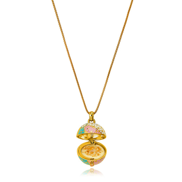 Gigi Supreme Classic 10 Diamond Necklace, Opal, Yellow Gold, 23.6