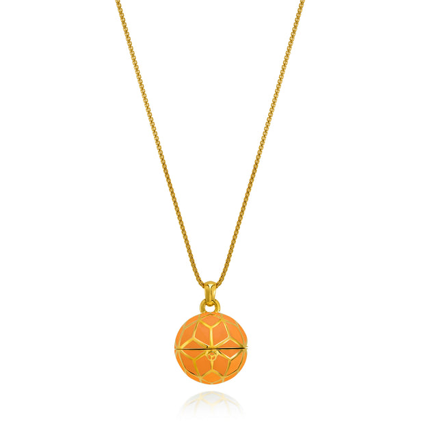"The Balm Jul-Re" - Orange Hex Ball Lip Balm Pendant - ReRe Corcoran Jewelry