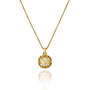 Medium Hex Ball Pendant with Crystal Gemstone - ReRe Corcoran Jewelry