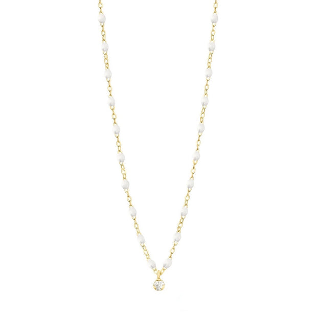 Gigi Supreme Classic 1 Diamond Necklace, White, Yellow Gold, 16.5"