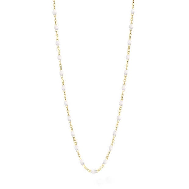 Classic GiGi White necklace, yellow gold, 16.5”