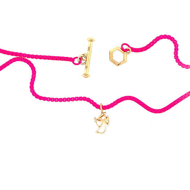 “Haley” Angel Charm on Pink Chain Necklace