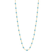Classic Gigi Turquoise necklace, yellow gold, 16.5"