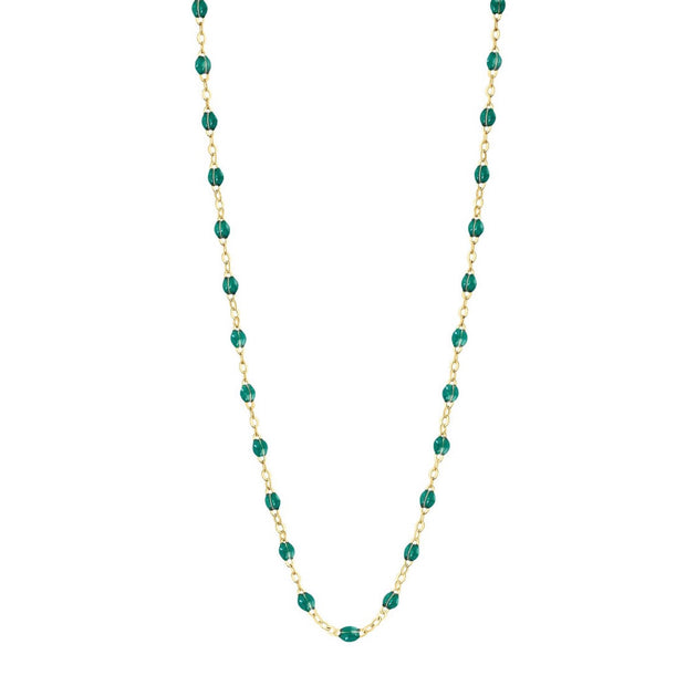 Classic GiGi Emerald necklace, yellow gold, 16.5”