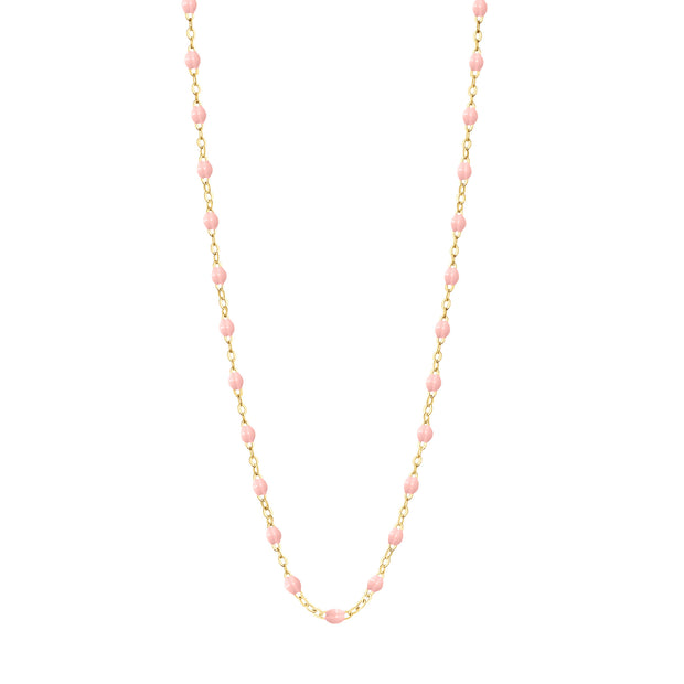 Classic GiGi Baby Pink necklace, yellow gold, 16.5”
