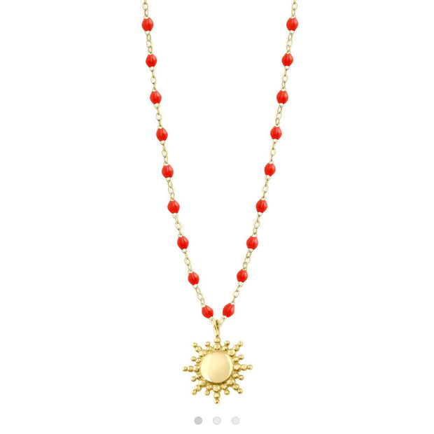 Sun Classic Gigi Coral necklace, Yellow Gold, 16.5"