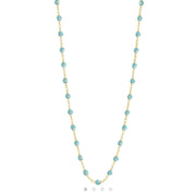 Classic Gigi Aqua necklace, Yellow Gold, 16.5"