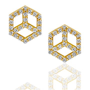 Hex Charm Pavé Diamond Stud Earring - ReRe Corcoran Jewelry
