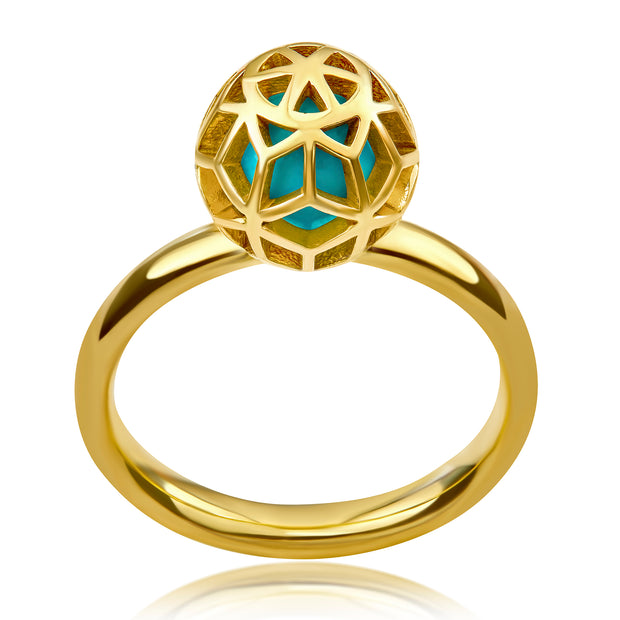 Hex Turquoise Ball Ring - ReRe Corcoran Jewelry