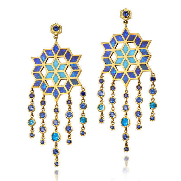 Flower Opal Drop Earrings - ReRe Corcoran Jewelry