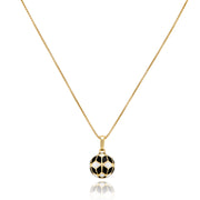 Hex Enamel Small Ball Pendant - Black/White - ReRe Corcoran Jewelry