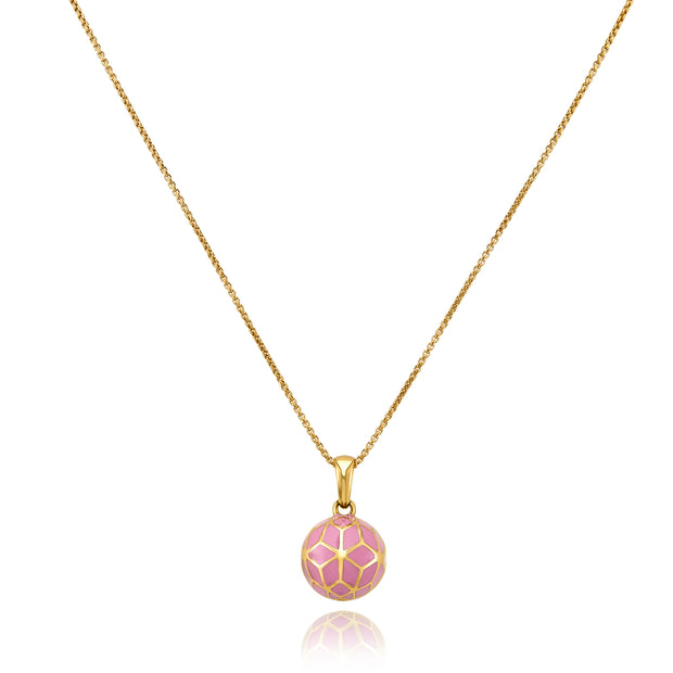 Hex Enamel Small Ball Pendant - Pink - ReRe Corcoran Jewelry