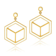Hex Enamel Earrings - White - ReRe Corcoran Jewelry