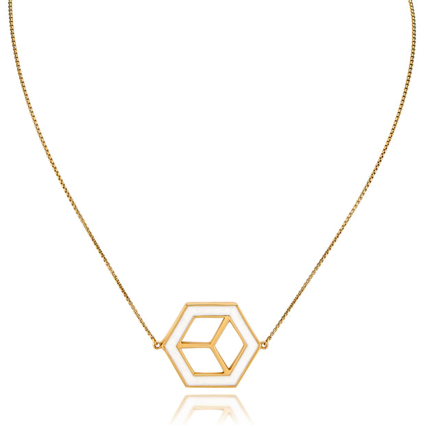 Small Reversible Hex Necklace - Black/White - ReRe Corcoran Jewelry