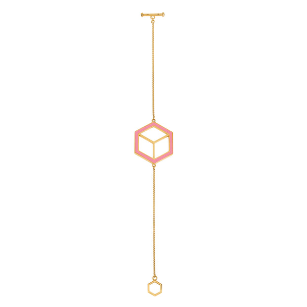 Large Reversible Hex Bracelet - Pink/Orange - ReRe Corcoran Jewelry