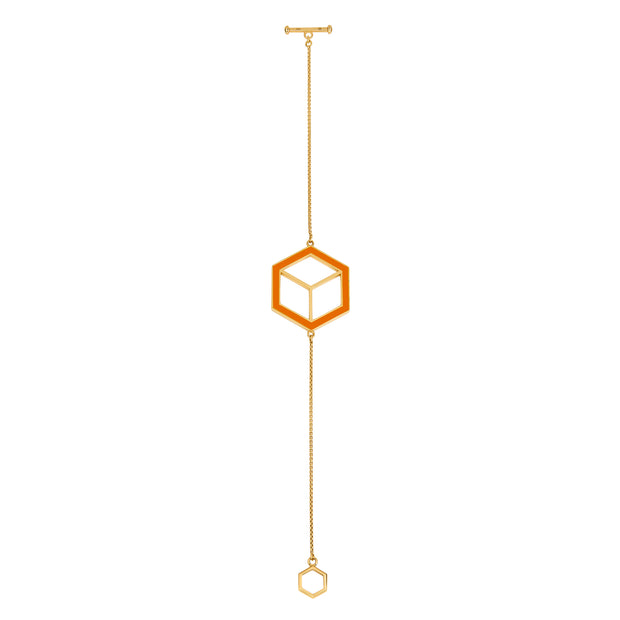Large Reversible Hex Bracelet - Pink/Orange - ReRe Corcoran Jewelry