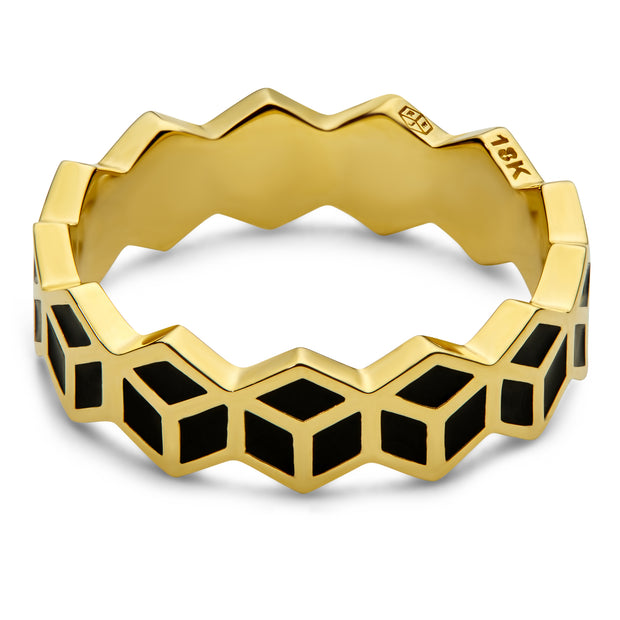 Hex Stack Ring - Black - ReRe Corcoran Jewelry