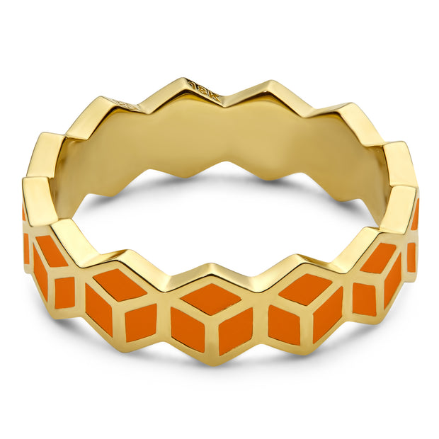 Hex Stack Ring - Orange - ReRe Corcoran Jewelry