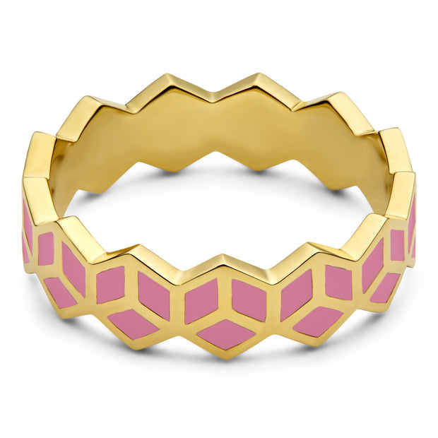 Hex Stack Ring - Pink - ReRe Corcoran Jewelry