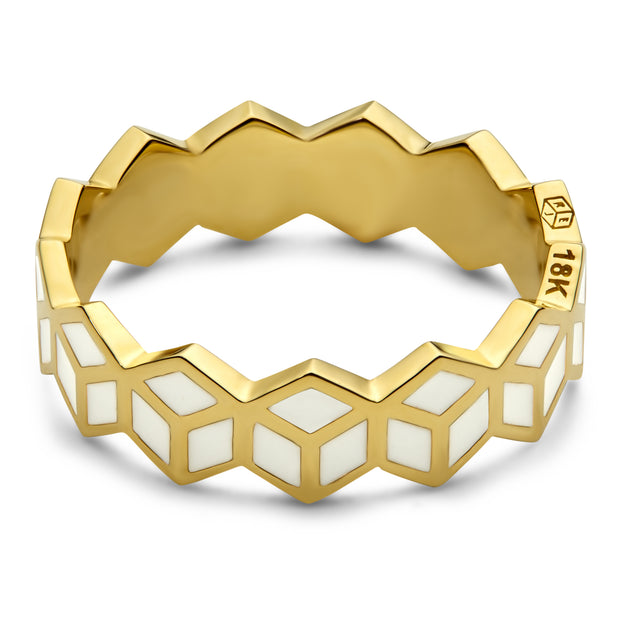 Hex Stack Ring - White - ReRe Corcoran Jewelry