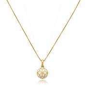 Hex Enamel Small Ball Pendant - White - ReRe Corcoran Jewelry