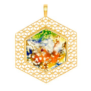 18k Yellow Gold and Diamond Tie-Dye Pendant - ReRe Corcoran Jewelry