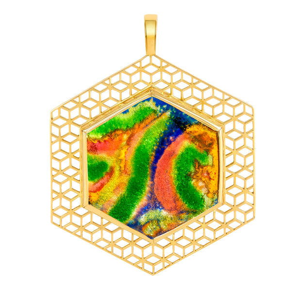 18k Yellow Gold Tie-Dye Pendant - ReRe Corcoran Jewelry