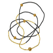 The Code Long Single Strand Necklace, (4 mini "Hex" balls & 1 small) - ReRe Corcoran Jewelry