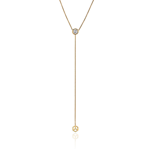 Hex Lariat w/Diamond Center - ReRe Corcoran Jewelry