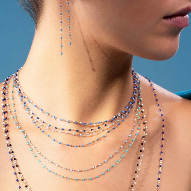 Classic GiGi Blue necklace, yellow gold, 16.5”