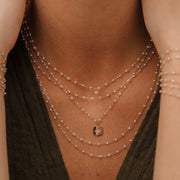 Gigi Supreme Classic 1 Diamond Necklace, Opal, Yellow Gold, 16.5"