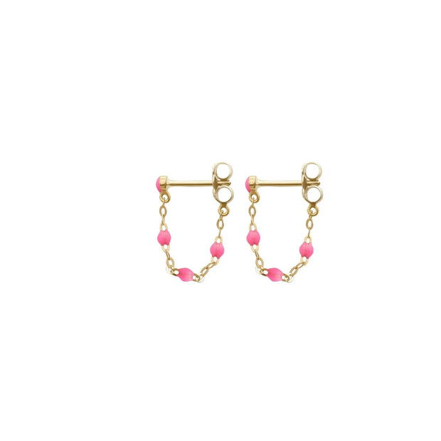 Classic Gigi Pink earrings, Yellow Gold