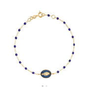 Madone resin charm Classic Gigi Lapis bracelet, Yellow Gold, 6.7"