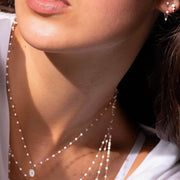Classic Gigi White earrings, Yellow Gold