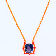 Amethyst, Ceramic Colored Chain Necklace