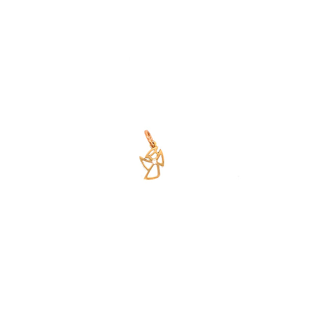 “Haley” Angel Tiny Gold & Diamond Charm