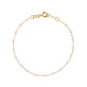 Classic Gigi Baby Pink bracelet, Yellow Gold, 6.7"