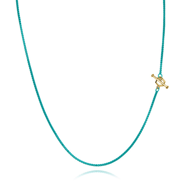 32” Hex - Diamond Toggle Colored Necklace