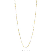 Classic Gigi White necklace, Yellow Gold, 19.7"