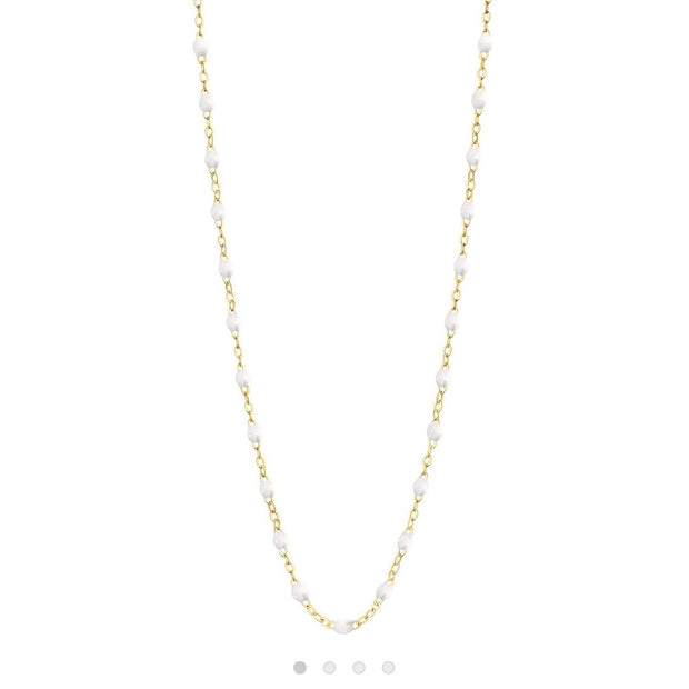 Classic Gigi White necklace, Yellow Gold, 19.7"