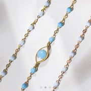Classic Gigi Baby Blue bracelet, Yellow Gold, 6.7"