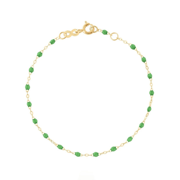 Classic Gigi Green bracelet, Yellow Gold, 6.7"