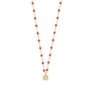 Lucky Puce Mini Gigi Poppy diamond necklace, Yellow Gold, 16.5"