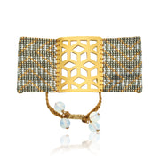 ReRe Wide Grey, Silver, Gold Beaded bracelet