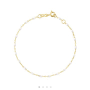 Classic Gigi White bracelet, Yellow Gold, 6.7"