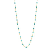 Classic GiGi Turquoise Green Necklace, Yellow Gold, 16.5”
