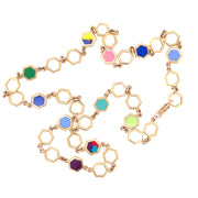 ReRe Gold Hex Chain Link Necklace