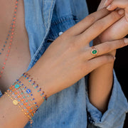 Classic Gigi Blue bracelet, Yellow Gold, 6.7"